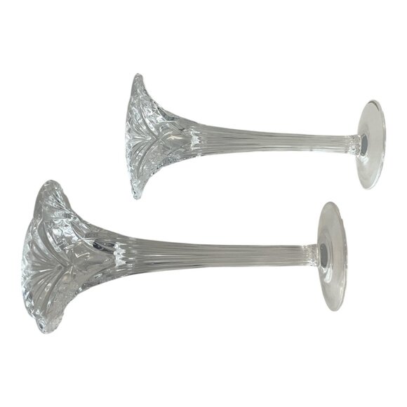 MCM Vincennes Crystal Candlesticks – Pair of Elegant French Glass Candle Holders - Picture 4 of 8